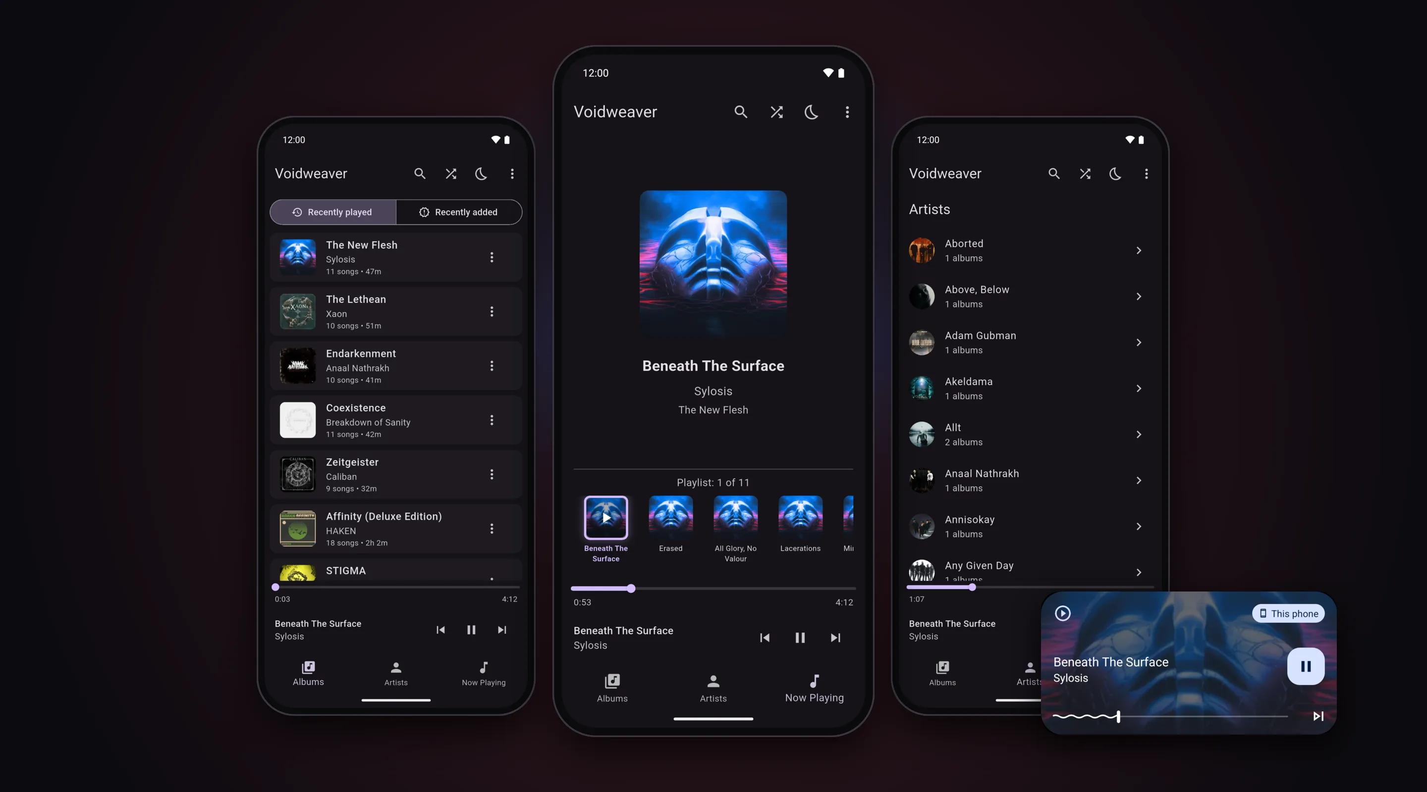 Voidweaver - Android music player for Subsonic servers